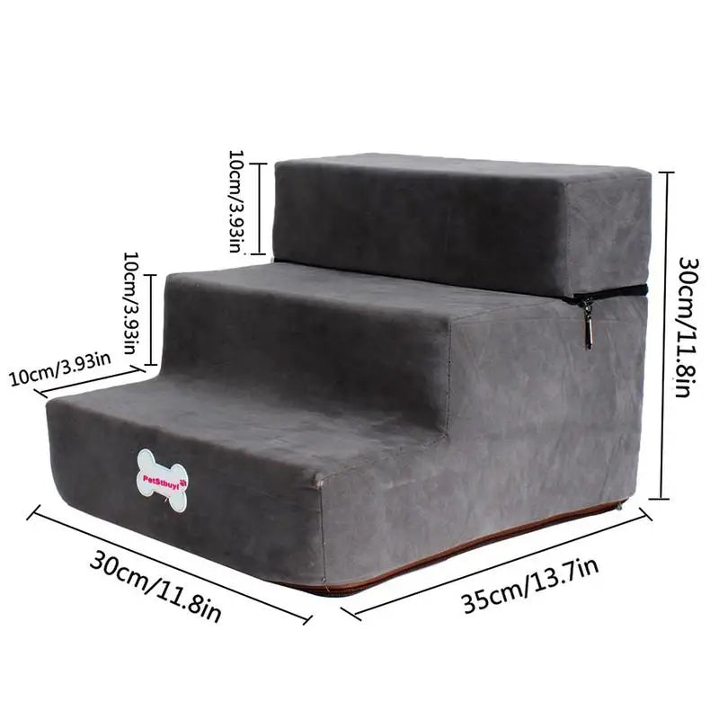 3-Stufen Hundetreppe 30cm – Rutschfeste Abnehmbare Haustiertreppe für Kleine Hunde & Katzen Kaufschwan®