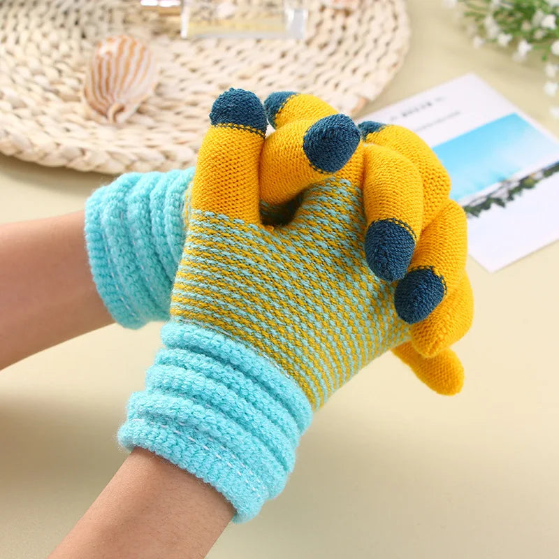 Damen Kaschmir Optik Strickhandschuhe – Warme Winterhandschuhe mit Touchscreen | Verdickte Vollfinger Handschuhe für Herbst & Winter Kaufschwan®