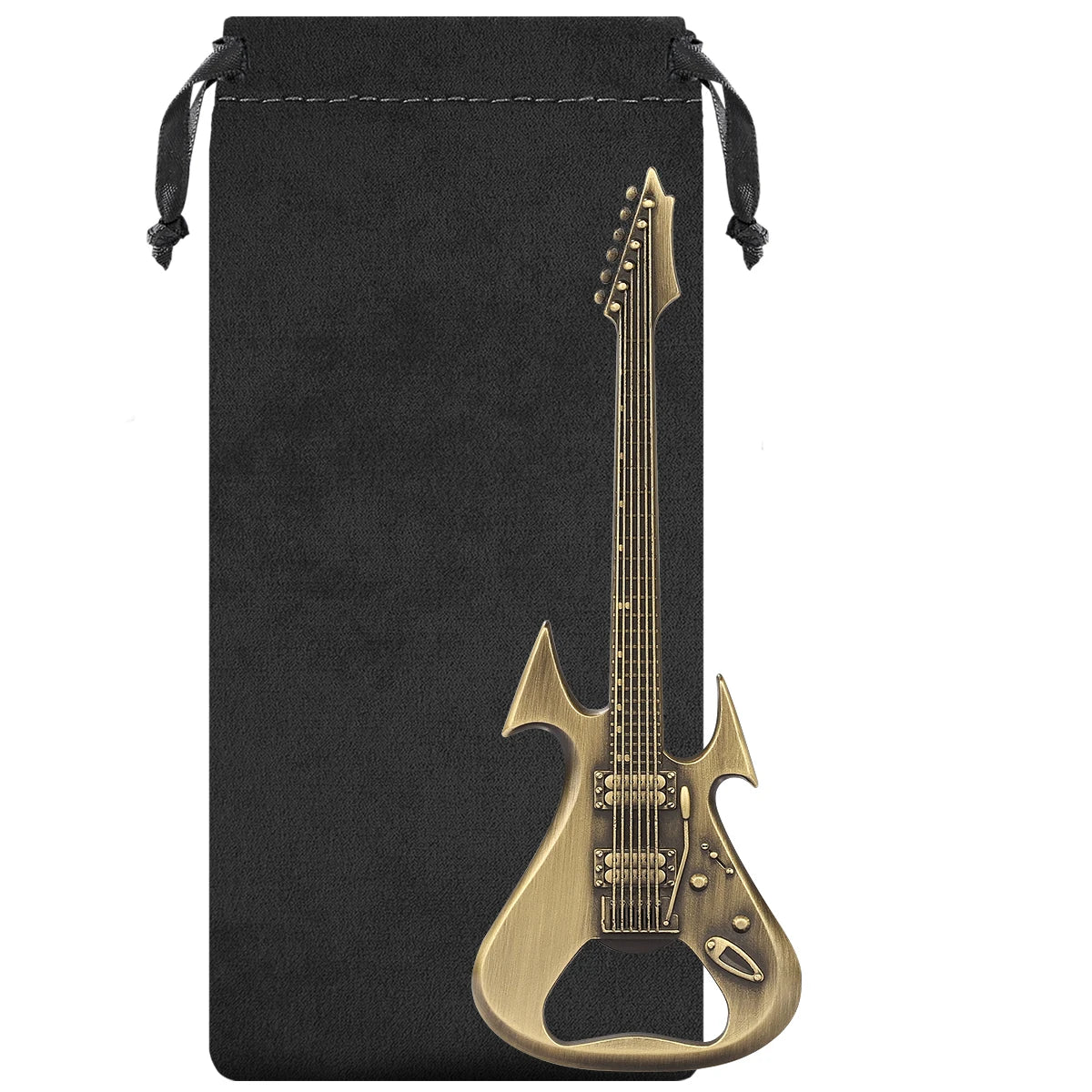 Gitarren Flaschenöffner aus Metall – Bronze/Grau Geschenk für Musikliebhaber Kaufschwan® Bronze mit Tasche