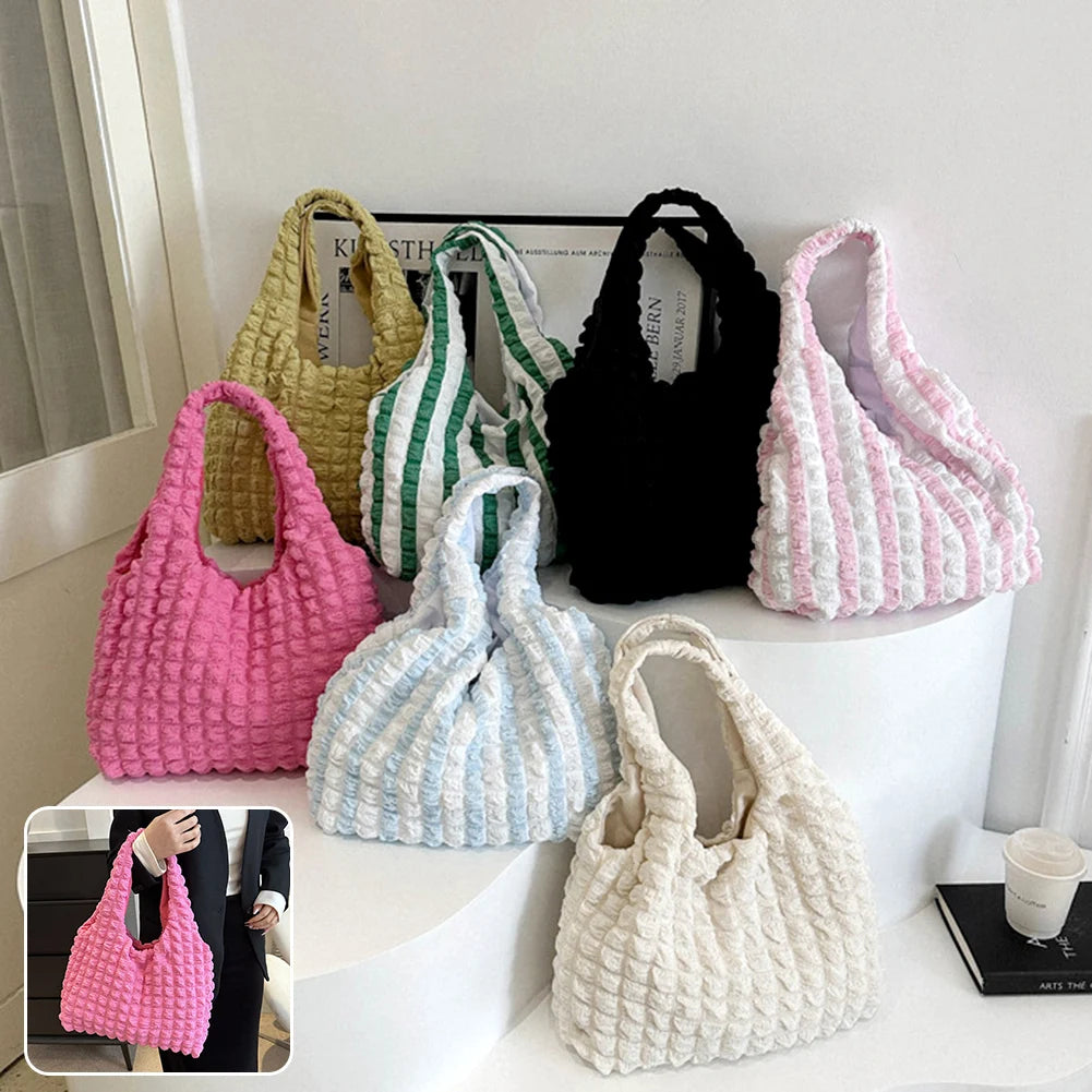 Elegante Falten Cloud Handtasche – Damen Schultertasche in Bonbonfarben | Große Kapazität Tote Bag für Alltag & Shopping