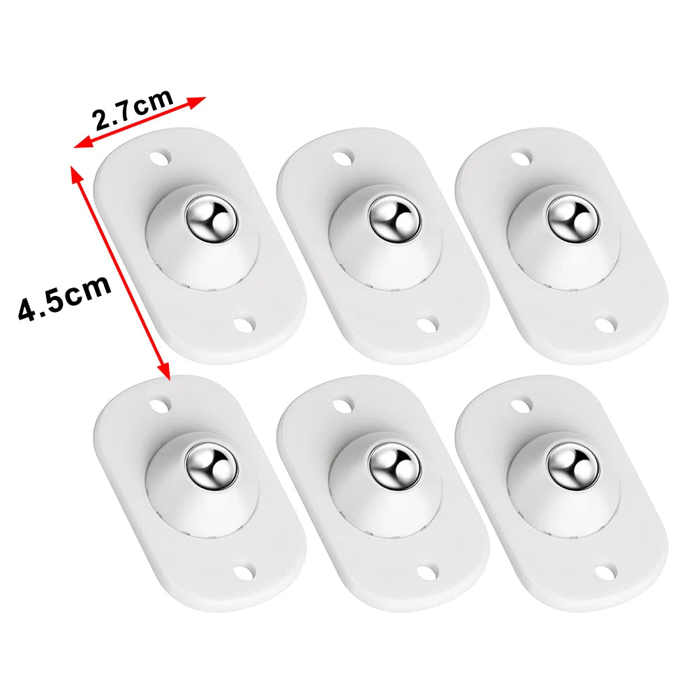 Selbstklebende Universal-Minirollen – Drehbare Möbelrollen für Aufbewahrungsboxen, Schränke und Haushaltsgegenstände Kaufschwan® Design 1 – Weiß 8 Stück