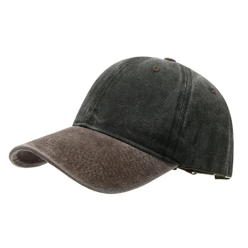 Vintage Washed Baseballkappe | Herren & Damen Farblich Abgestimmte Sonnenkappe | Lässige Snapback Hip Hop Kappe für Frühling & Sommer Kaufschwan® Braun und Armeegrün
