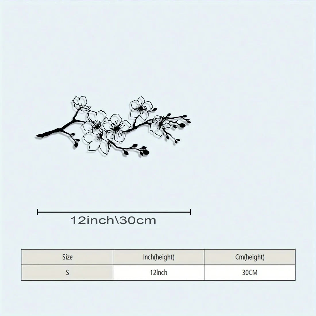Schwarze Kirschblüten Metall Wanddeko – Modernes Minimalistisches Eisen Blumen Design Kaufschwan®