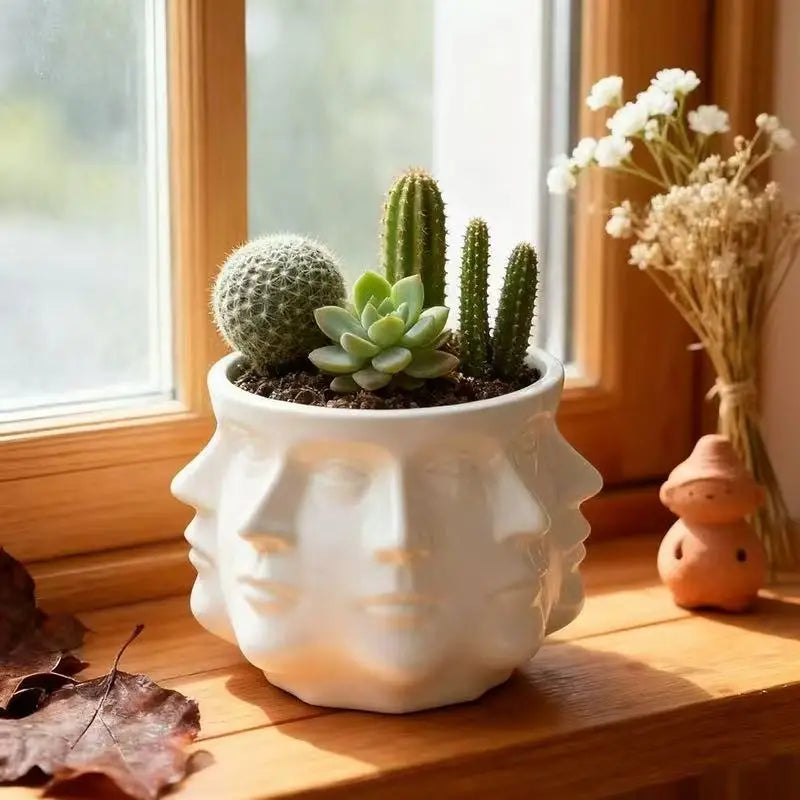 Abstrakter Facettierter Blumentopf – Kreativer Sukkulenten Pflanztopf | Innen-, Balkon- & Garten Dekoration Kaufschwan®