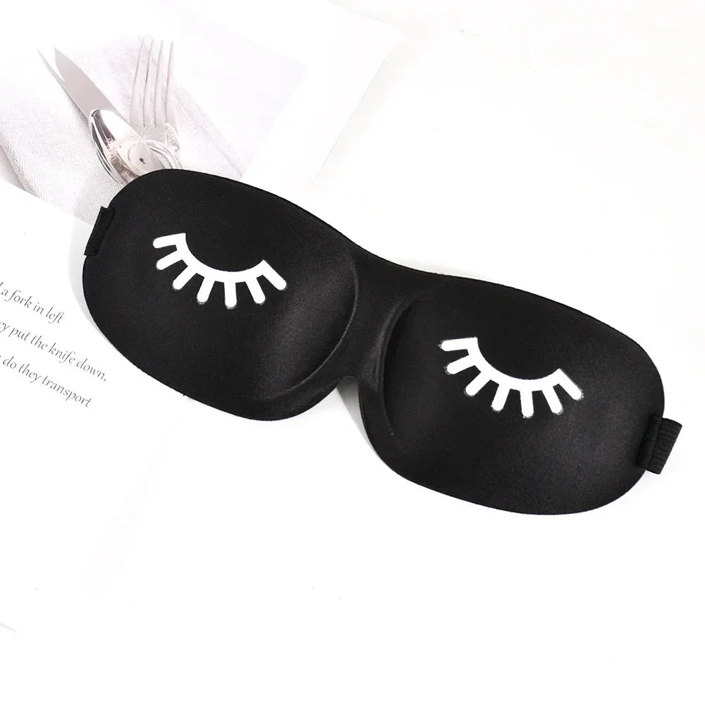 3D Schlafmaske mit Beauty-Wimpern-Design | Schlafmaske | Augenbinde als Schlafhilfe für Reisen, Outdoor & Zuhause Kaufschwan® Schwarz
