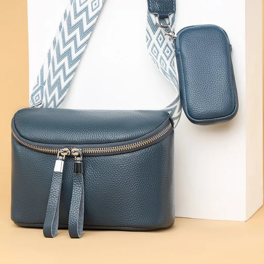 Damen Brusttasche – Hochwertige Rindsleder Crossbody, Gürteltasche & Handtasche mit Kleiner Geldbörse Kaufschwan®