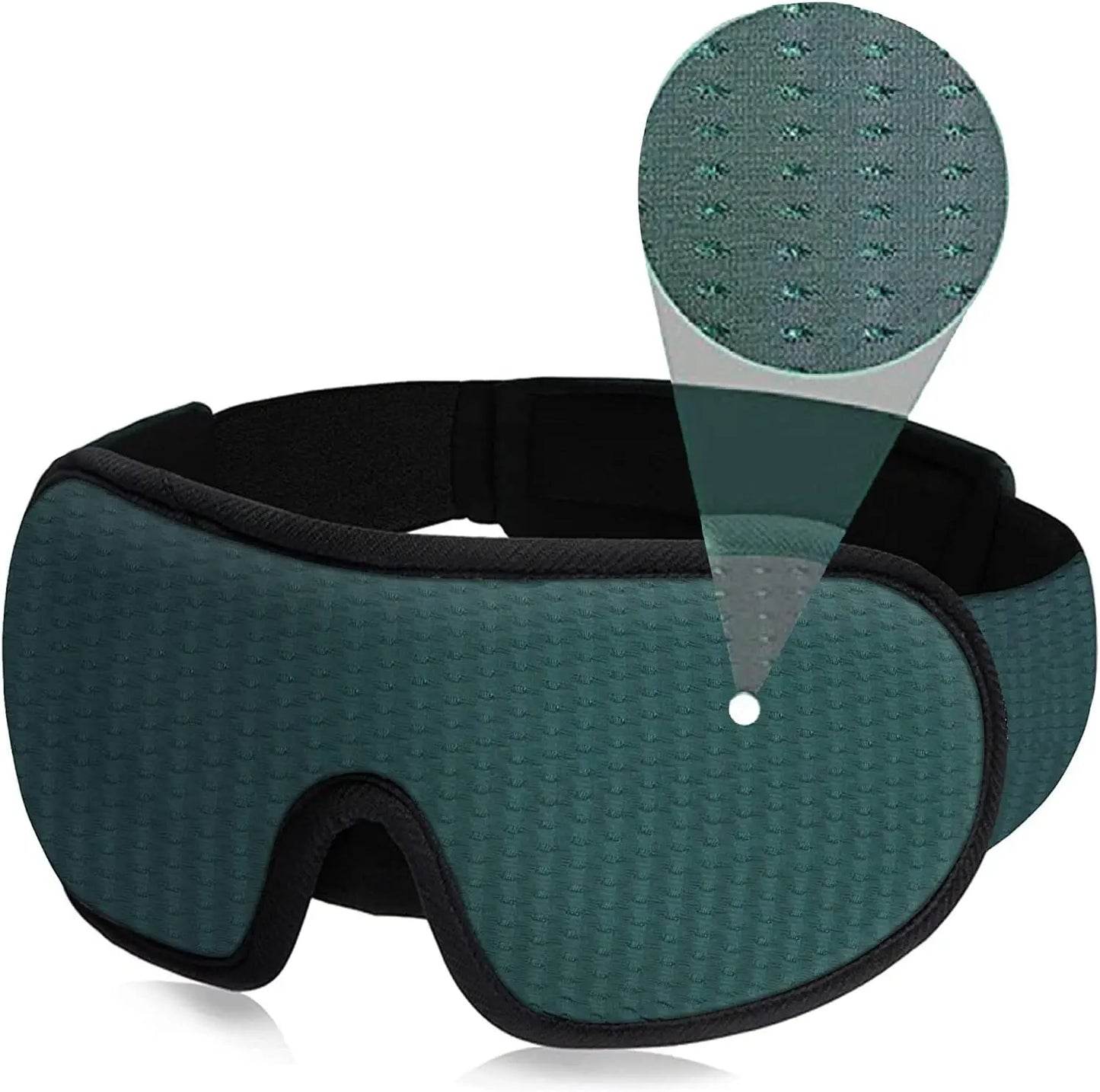 3D Schlafmaske | Weiche Gepolsterte Augenmaske | Lichtblockierende Stoffabdeckung & Augenklappe Kaufschwan® Grün