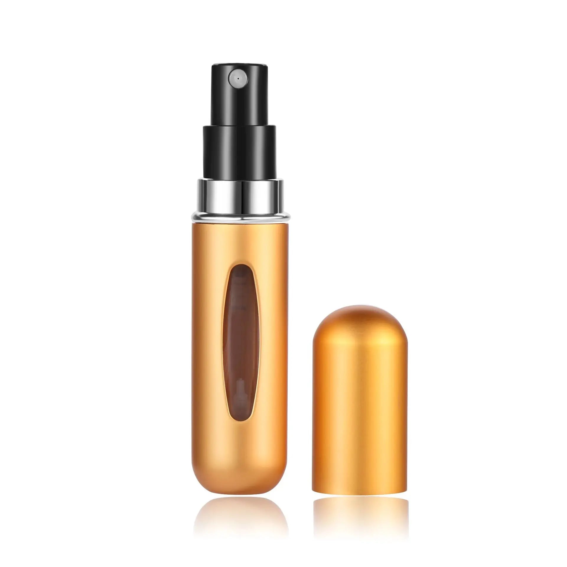 5ml Perfume Refill Bottle Portable Mini Refillable Spray Jar Scent Pump Empty Cosmetic Containers Atomizer for Travel Tool Hot Kaufschwan® Gold 5ml