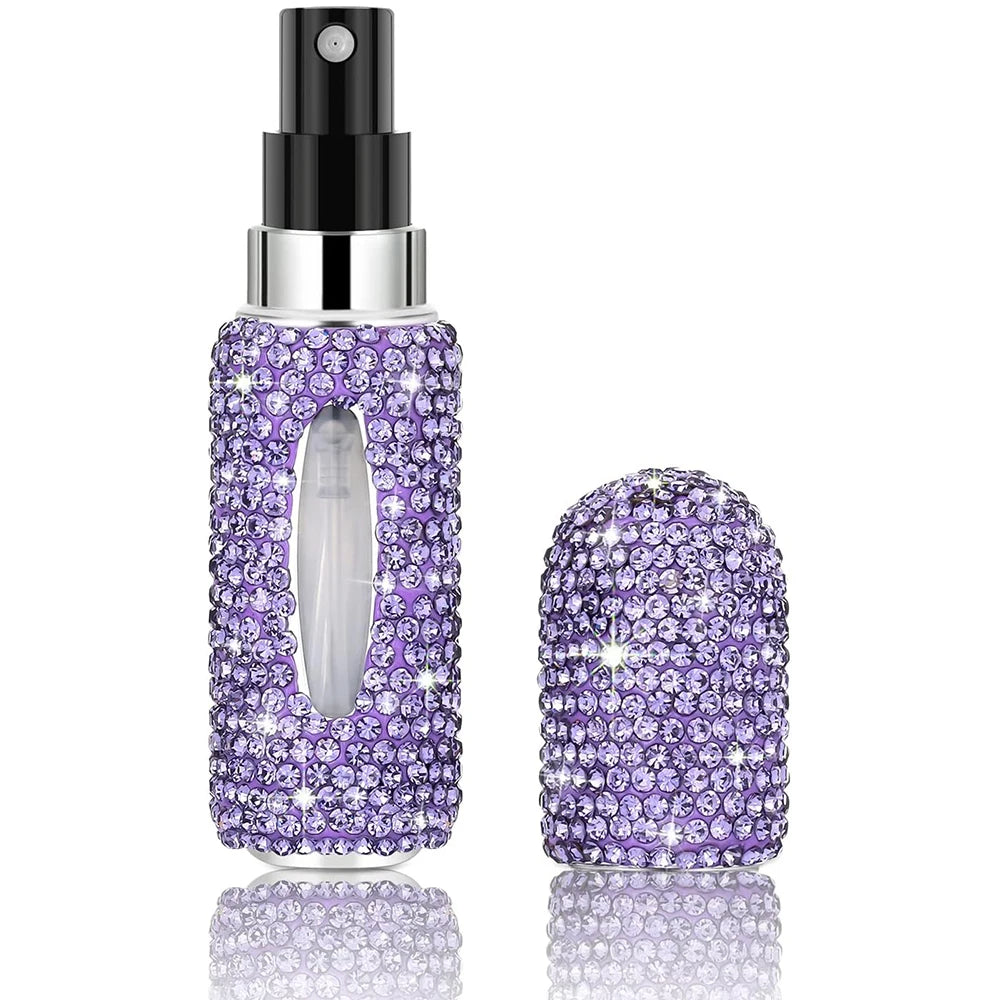 Bling Spray Bottle Rhinestone Perfume Travel Refillable Perfume Atomizer Bottle 5ml Portable Mini Perfume Spray Dispensers Gift Kaufschwan® Lila 5ml