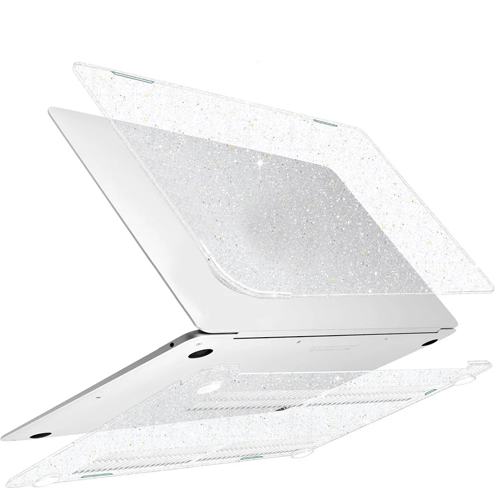 Laptop Hülle für Apple MacBook – Stoßfeste Schutzhülle mit Hartschale Kaufschwan® Transparent Glitzer Pro 13.3 A1708