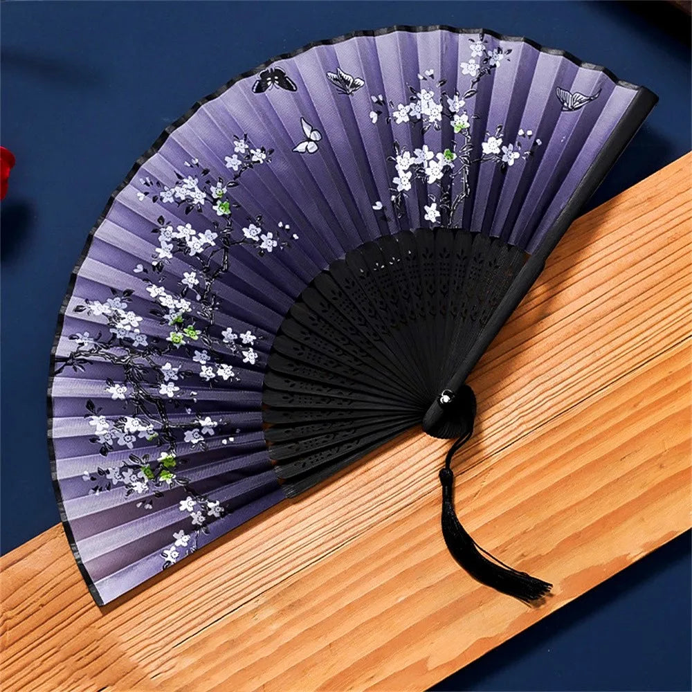 Vintage Seiden-Faltfächer | Chinesische & Japanische Bambusfächer | Tanzrequisiten | Heimdekoration & Geschenke Kaufschwan® Design 2
