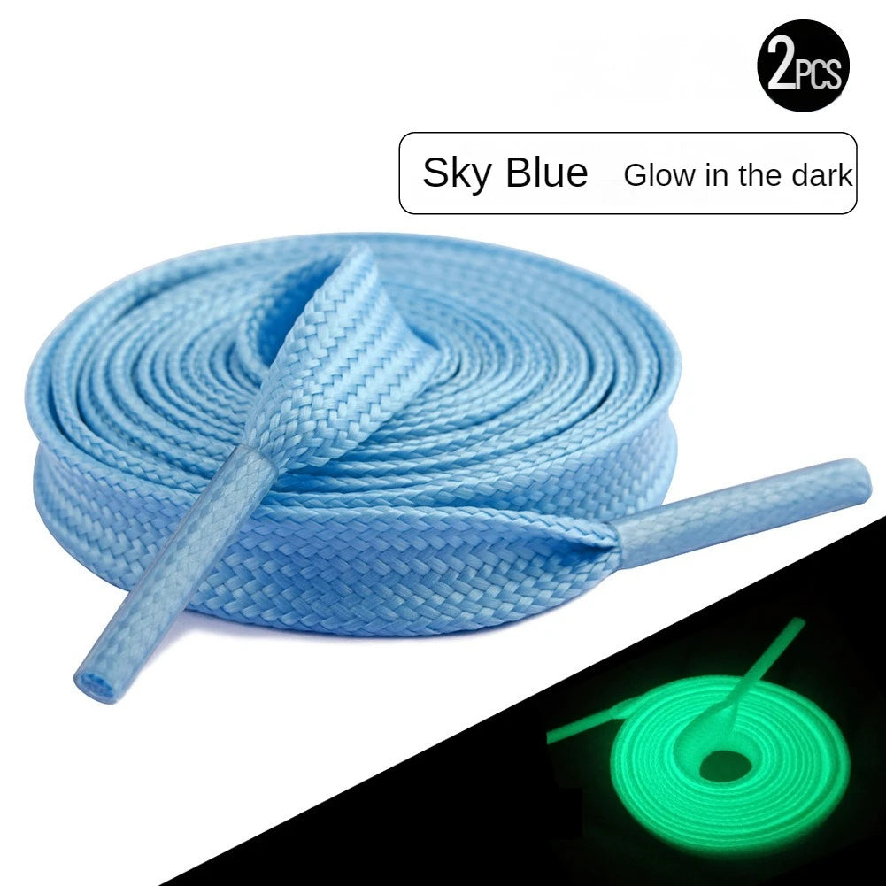 Leuchtende Schnürsenkel – Im Dunkeln Leuchtende Bunte Laces | 100/120/160cm Schnürsenkel für Kinder, Sneaker & Party Accessoires Kaufschwan® Himmelblau 160cm