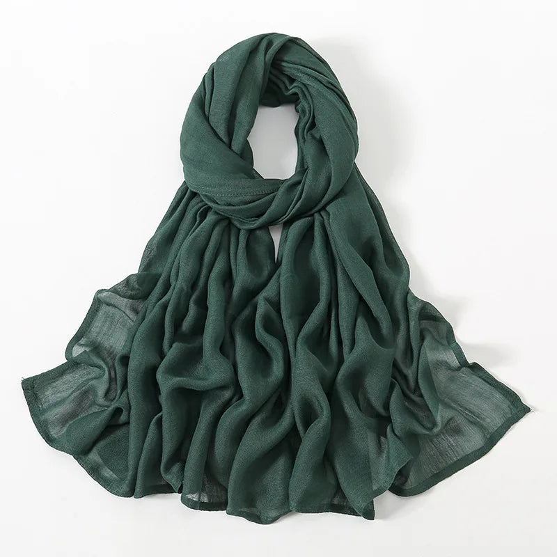Damen Hijab Schal aus Baumwolle, Rayon & Modal – Großformat 190×85cm | Muslimisches Kopftuch, Eleganter Turban & Umschlagtuch