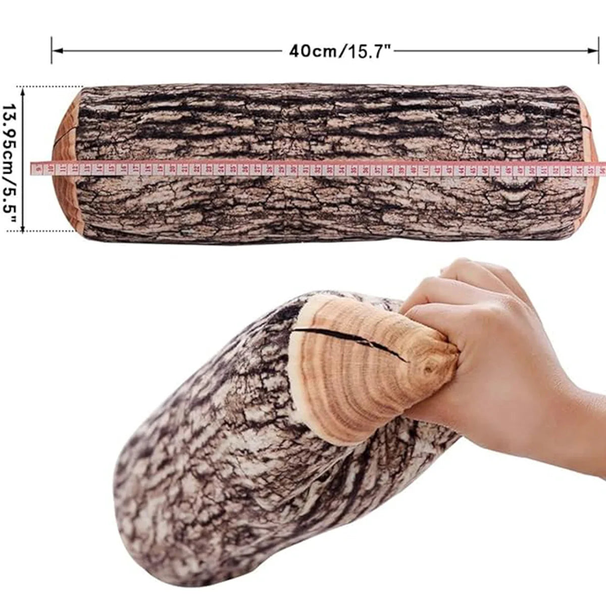 Dekoratives Rundes Holz Optik Kissen | Bequemes Holzstamm-Kissen | Zuhause, Sofa, Schlafzimmer & Wohnzimmer Dekoration Kaufschwan®