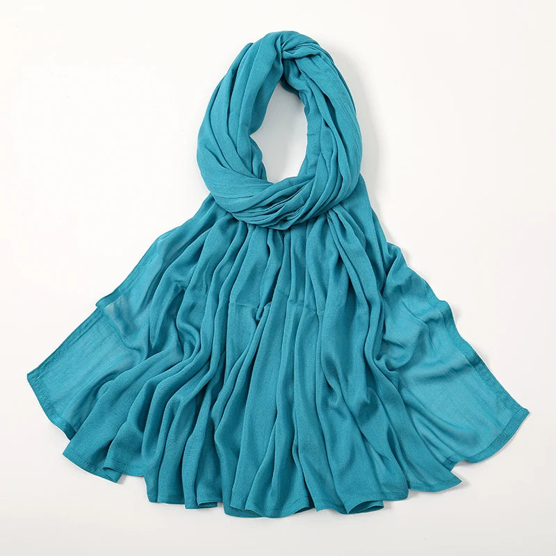 Damen Hijab Schal aus Baumwolle, Rayon & Modal – Großformat 190×85cm | Muslimisches Kopftuch, Eleganter Turban & Umschlagtuch