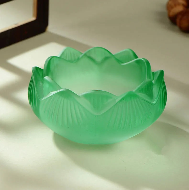 Bunter Glas Lotus Kerzenhalter – Buddhistischer Altar Butterlampenständer für Andacht & Wohndekoration Kaufschwan®