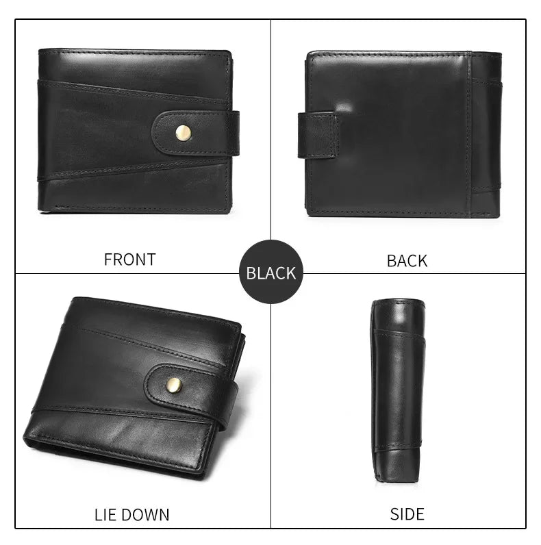 Klassische Herren Geldbörse aus Echtem Leder – RFID Schutz | Kreditkartenetui & Münzfach im Bifold Design Kaufschwan®