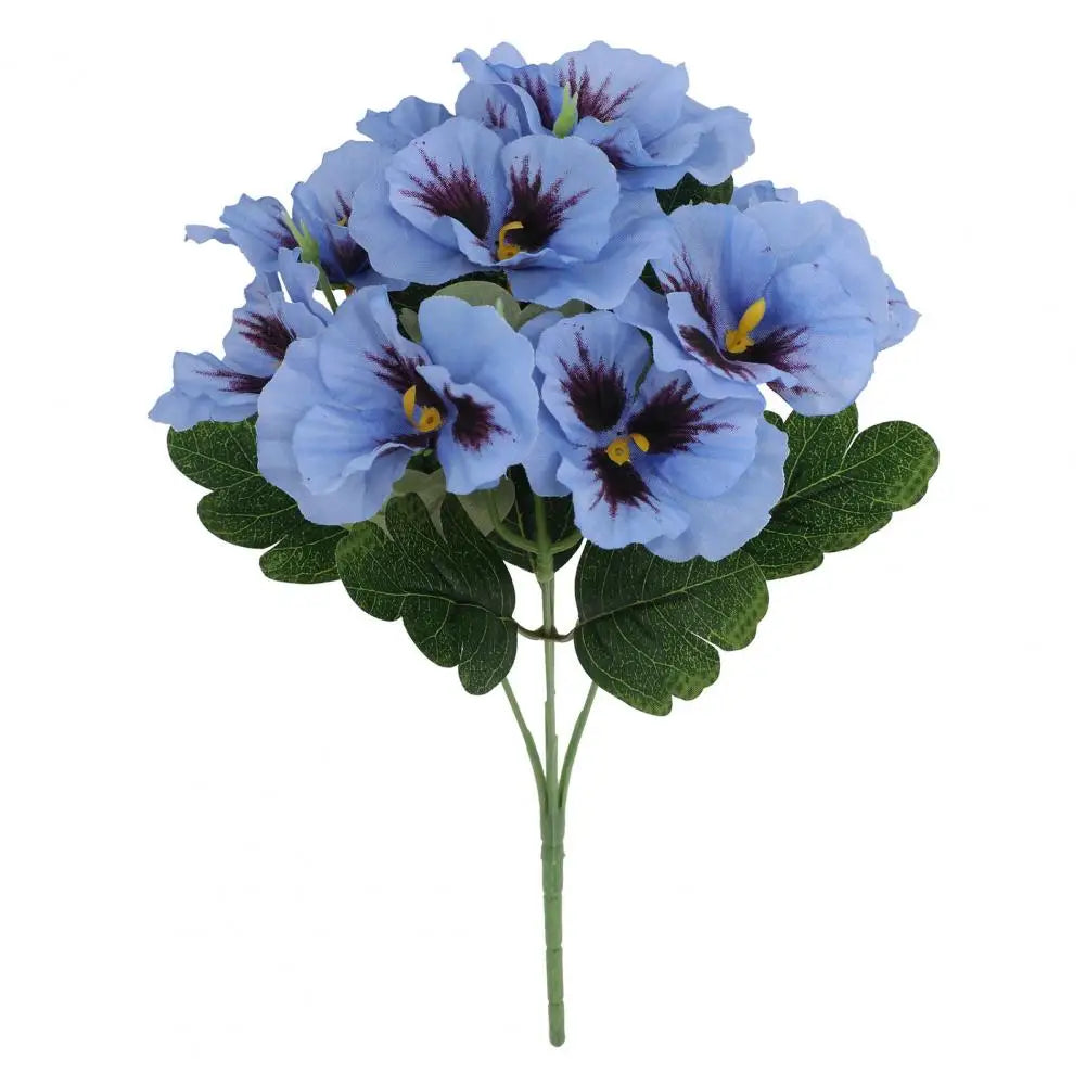 Künstliche Stiefmütterchen – UV-beständiger Kunstblumenstrauß für Vase, Garten, Veranda, Balkon & Innen-/Außendekoration Kaufschwan® Blau