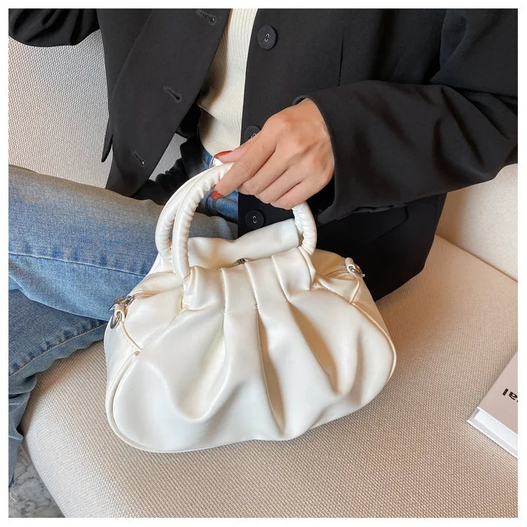 Retro Schultertasche mit Falten-Design – Mehrfarbige Damen Crossbody Handtasche & Elegante Top-Handle Bag Kaufschwan®