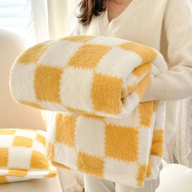 Rosa Weiß Flanell Panda Fleece Decke – Weiche, bequeme Kuscheldecke für Sofa, Bett & Büro Kaufschwan® Gelb 100x150cm