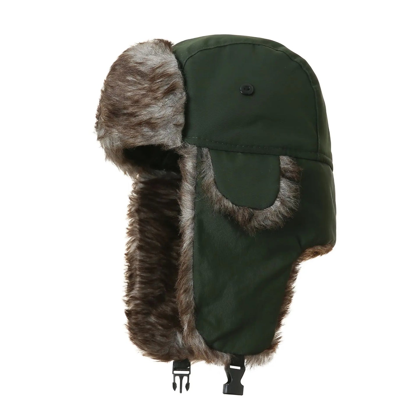 Unisex Trapper Aviator Trooper Mütze – Winter Bombermütze mit Ohrenklappen & Kunstfell | Warme Russische Skimütze für Damen & Herren Kaufschwan® Grün