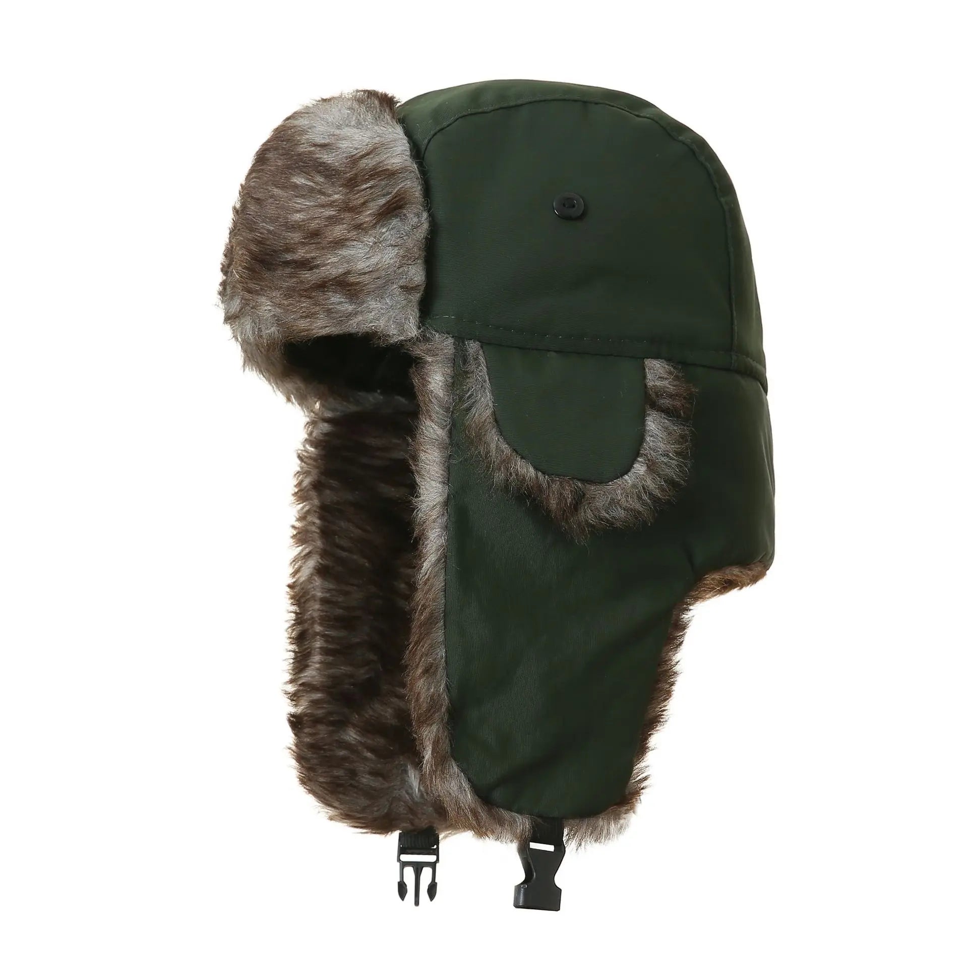 Unisex Trapper Aviator Trooper Mütze – Winter Bombermütze mit Ohrenklappen & Kunstfell | Warme Russische Skimütze für Damen & Herren Kaufschwan® Grün