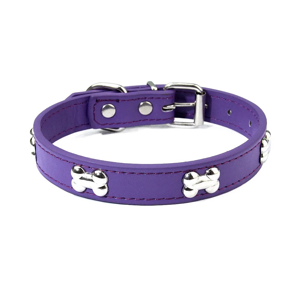 Knochen Leder Hundehalsband Strapazierfähig Verstellbar für Kleine Große Hunde Katzen Welpen Kaufschwan®
