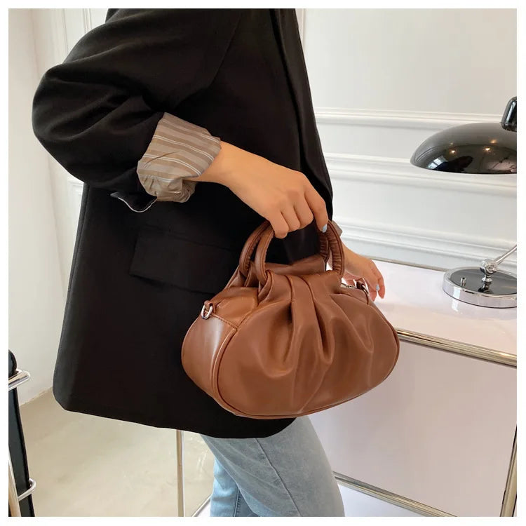 Retro Schultertasche mit Falten-Design – Mehrfarbige Damen Crossbody Handtasche & Elegante Top-Handle Bag Kaufschwan®
