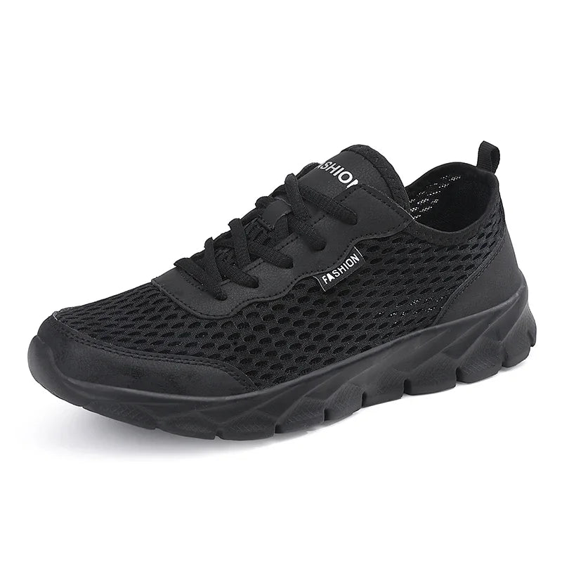 Herren Tennis & Laufschuhe – Leichte Atmungsaktive Mesh Sneaker | Outdoor Joggen, Spazieren & Sport Kaufschwan® Schwarz 38