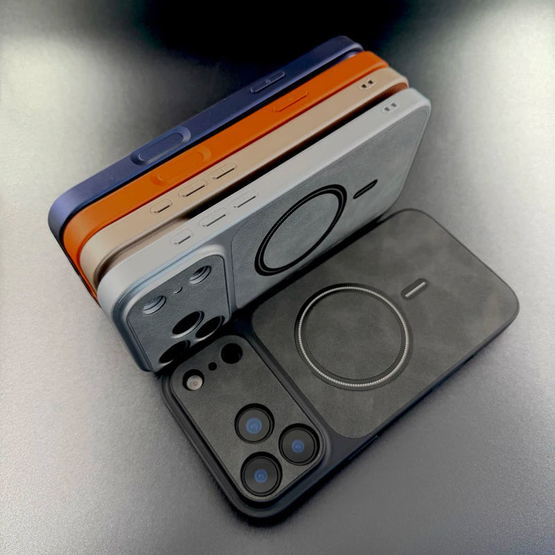Hochwertige Retro-Kunstleder-MagSafe-Hülle für iPhone 18 Pro & iPhone 18 Pro Max – Magnetische Hülle für Kabelloses Laden Kaufschwan®