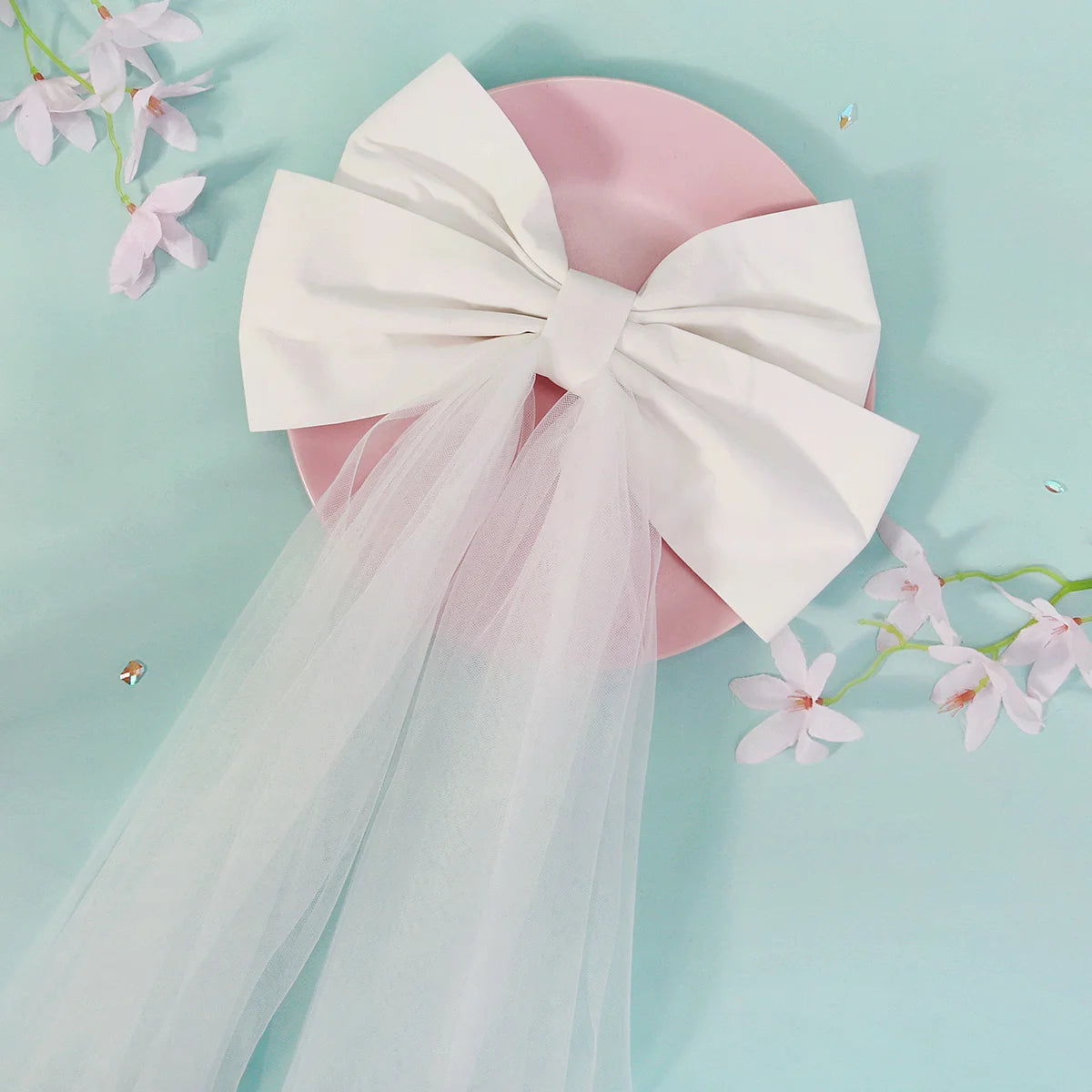 Braut Doppel Schicht Schleier mit Schleife – Elegantes Hochzeits Haaraccessoire Kaufschwan® Design 3
