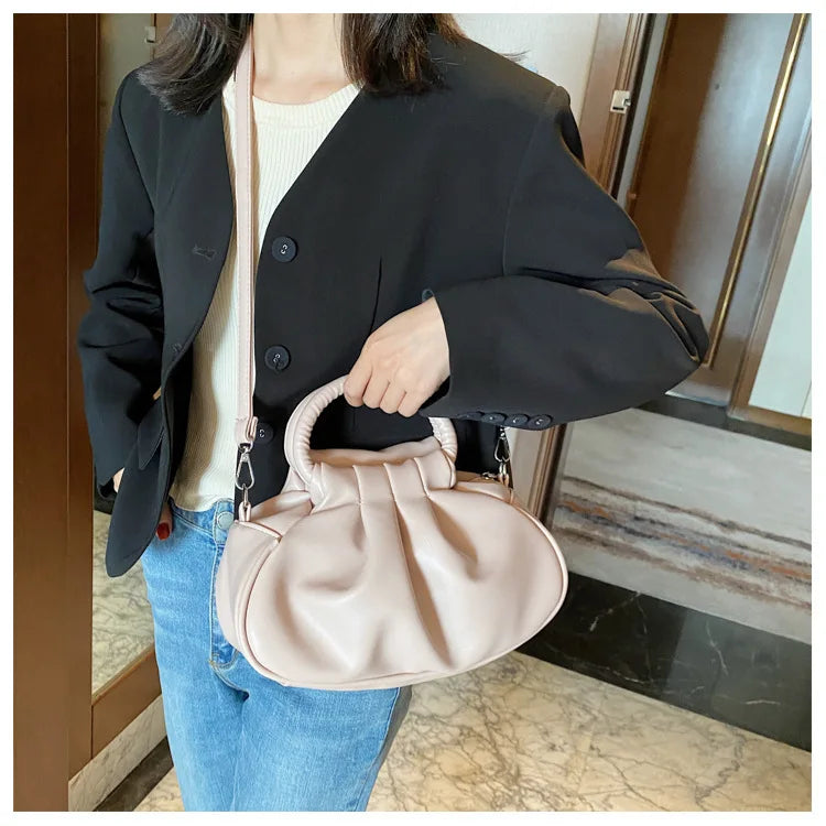 Retro Schultertasche mit Falten-Design – Mehrfarbige Damen Crossbody Handtasche & Elegante Top-Handle Bag Kaufschwan®