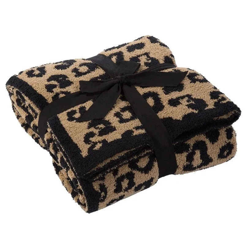 Superweiche Leopardendruck Gestrickte Fleece-Decke – Warme, leichte Sofa-Nickerchen-Decke Kaufschwan® Motiv 8 130x180cm