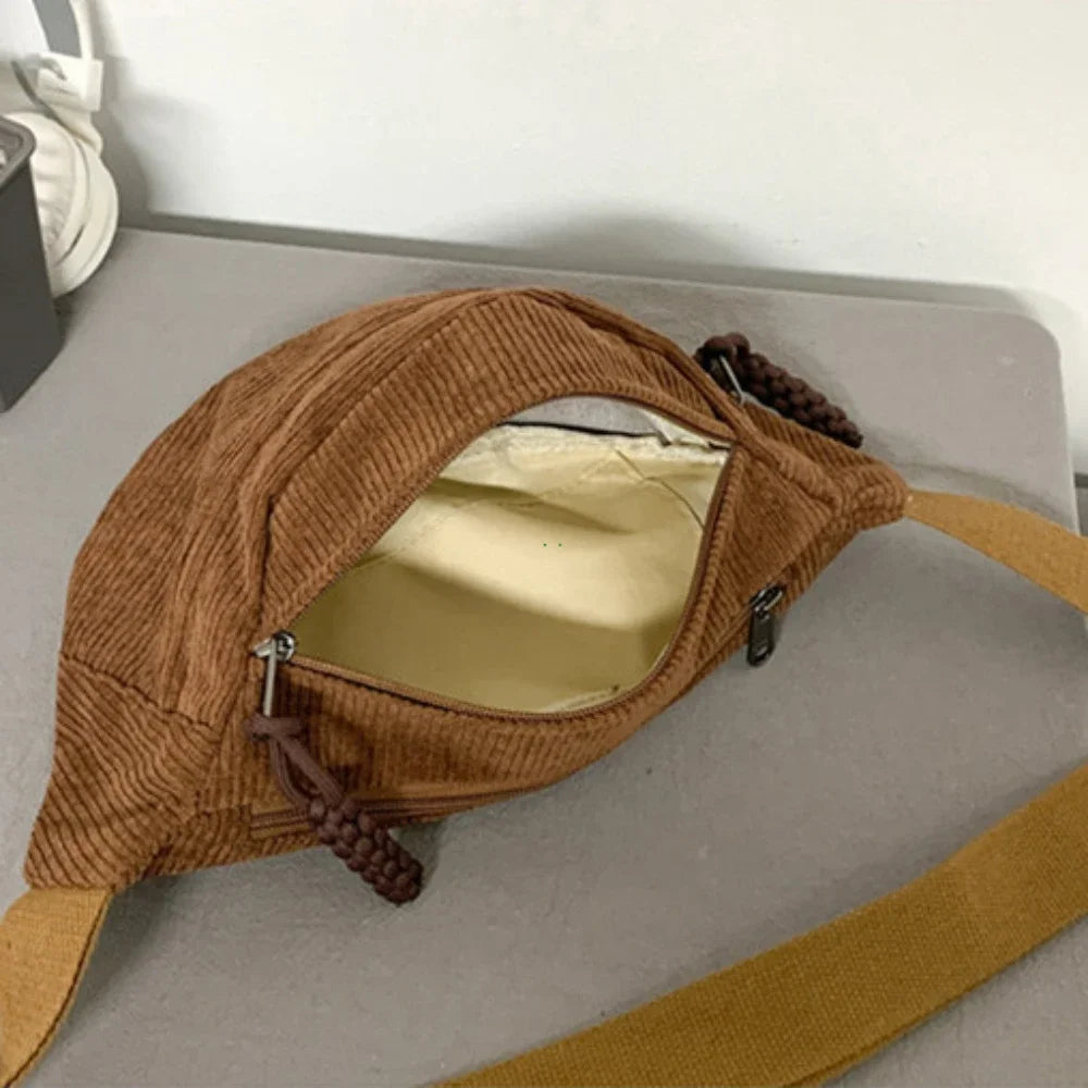 Damen Cord Gürteltasche – Große Kapazität Fanny Pack | Street Style Brusttasche, Modische Schulter- & Crossbody Hüfttasche Kaufschwan®