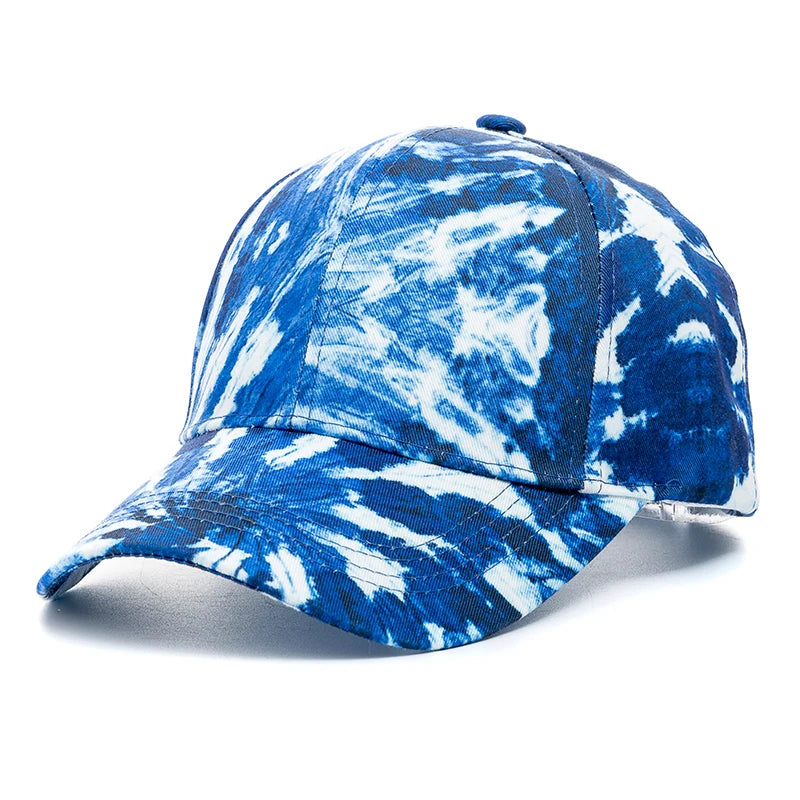 Neue Outdoor Freizeit Tie-Dye Kappe | Damen Regenbogen Bunte Baseballkappe | Streetwear Sommerhut Kaufschwan® Marineblau 56cm-60cm