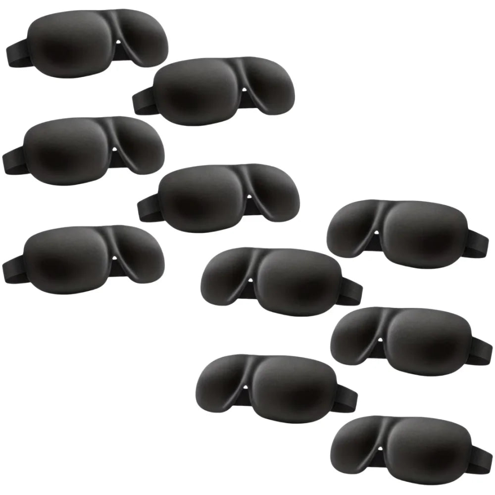 3D Schlafmaske mit Kontur | 100% Lichtblockierende Augenmaske | Ultrasofte, Hautfreundliche & Atmungsaktive Augenabdeckung für Schlaf, Reisen & Yoga Kaufschwan® 10 Stück ohne Nase