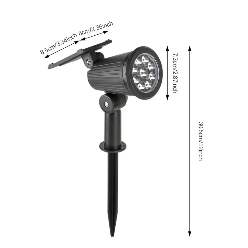 9 LEDs Solar-Strahler – IP65 Wasserdicht, Helligkeit Einstellbar, Außenbeleuchtung für Garten, Hof, Einfahrt & Terrasse Kaufschwan®