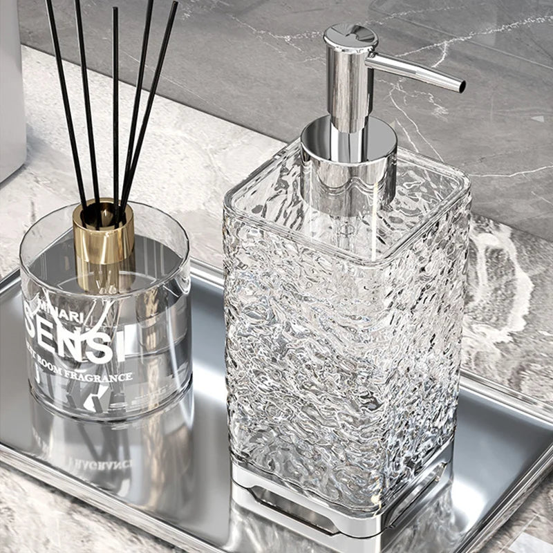 Luxuriöser transparenter Badezimmer-Seifenspender – Wiederverwendbare Handpumpflasche für Duschgel & Flüssigseife Kaufschwan®