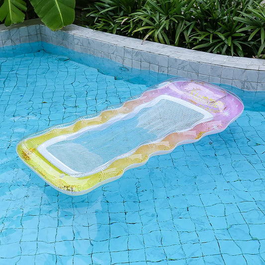 Aufblasbares Schwimmbett – Wasserhängematte & Poolliege für Erwachsene | Schwimmring & Luftmatratze für Pool & Strand Kaufschwan®
