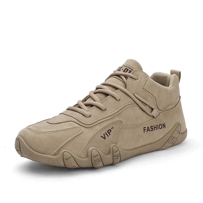 Herren Stiefeletten – Frühling Casual Sneaker & Schnür-Loafer | Rutschfeste Khaki Kurzstiefel für Arbeit & Freizeit Kaufschwan® Beige 39