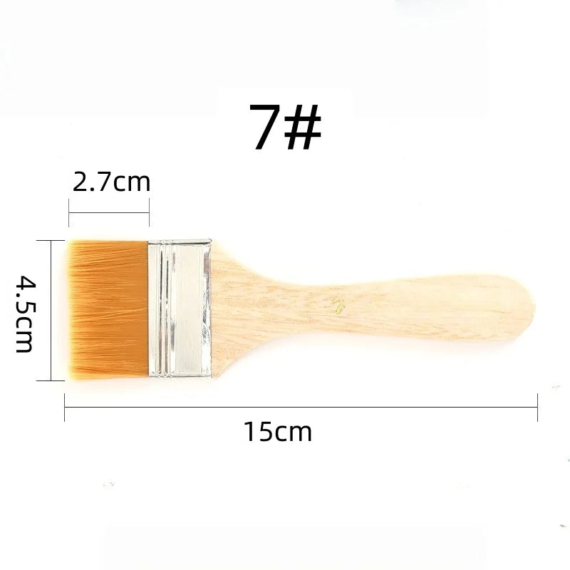Nylon Pinsel Set – Holzgriff Flachpinsel für Öl- und Acrylmalerei Kaufschwan® Pinsel 7 10 Stück