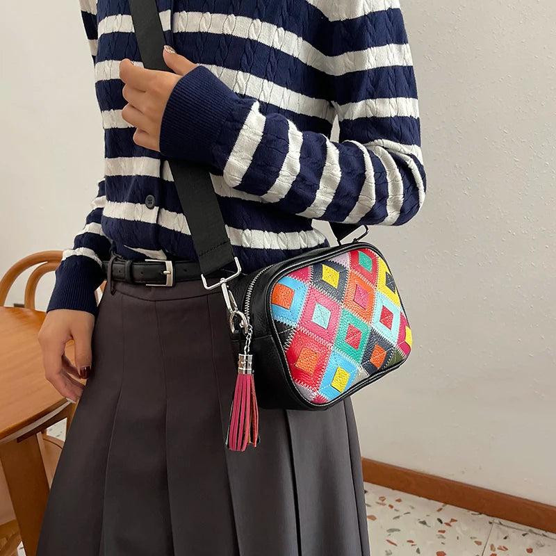 Kleine Bunte Ledertasche – Luxus Damen Handtasche, Crossbody & Schultertasche in Hochwertiger Verarbeitung