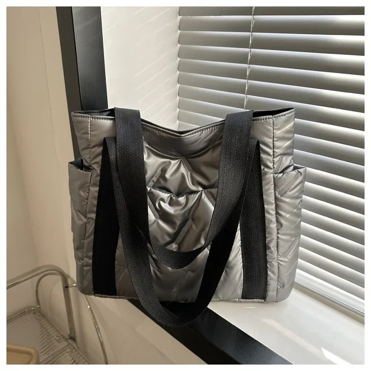 Damen Tote Bag Herbst – Große Kapazität Koreanische Mode Canvas Handtasche | Minimalistische Quadratische Schultertasche Kaufschwan®