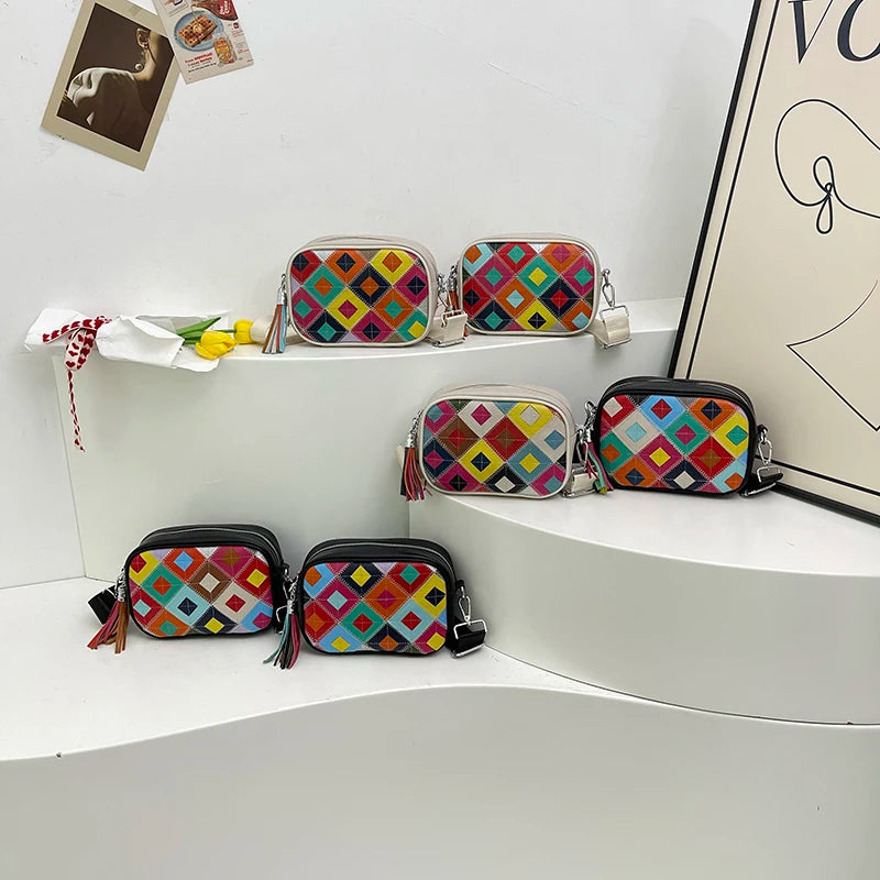 Kleine Bunte Ledertasche – Luxus Damen Handtasche, Crossbody & Schultertasche in Hochwertiger Verarbeitung