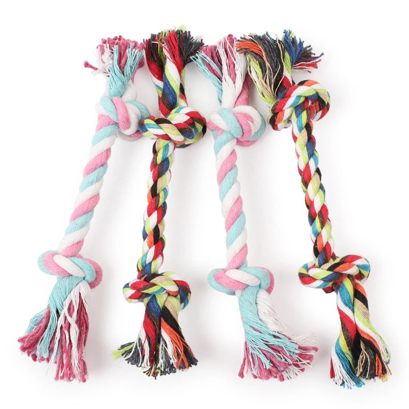 Doppel Knoten Baumwoll Seilspielzeug – Bissfestes Kauspielzeug für Hunde und Katzen Kaufschwan®