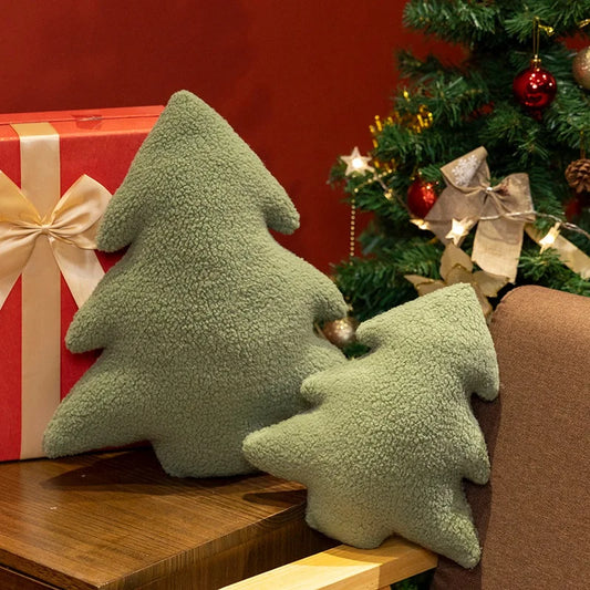 Weihnachtsbaum Kuschelkissen | Weiches Plüsch-Dekokissen | Sofa & Wohn-Dekoration | Weihnachtsfeier Kaufschwan®