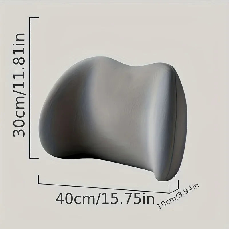 Ergonomisches Memory Foam Lendenkissen | Komfortables Rückenstützkissen | Waschbarer Bezug für Büro & Bett Kaufschwan® Grau