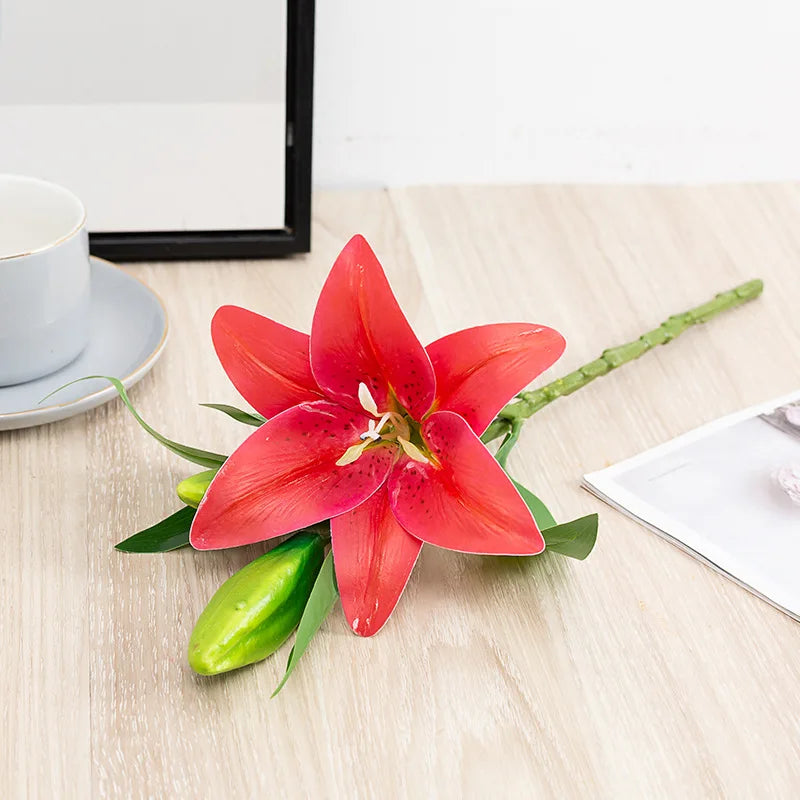 41cm Künstliche Lilien – Realistischer Lilienstrauß für Hochzeit, Zuhause, Hotel, Restaurant, Büro & Gartendekoration Kaufschwan®