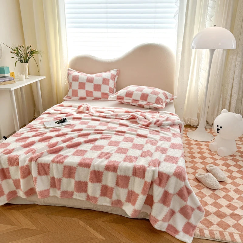 Rosa Weiß Flanell Panda Fleece Decke – Weiche, bequeme Kuscheldecke für Sofa, Bett & Büro Kaufschwan®