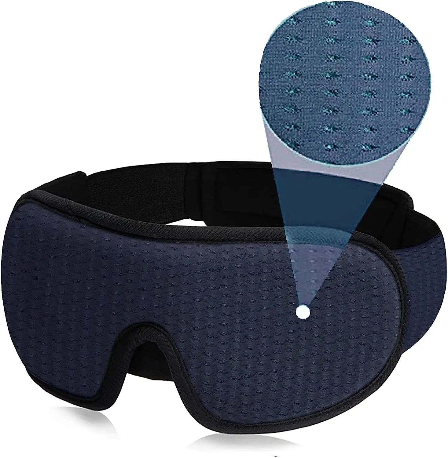 3D Schlafmaske | Weiche Gepolsterte Augenmaske | Lichtblockierende Stoffabdeckung & Augenklappe Kaufschwan® Marineblau